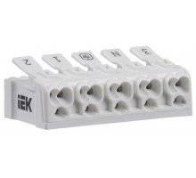 Клемма пружинная соединительная КСП5-3L+N+PE ИЭК UKZ-B06-5P-F0-E0-10
