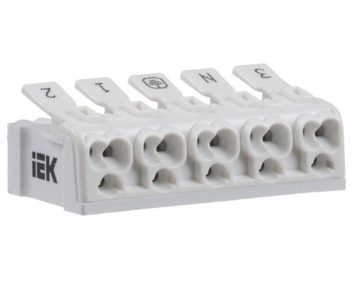 Клемма пружинная соединительная КСП5-3L+N+PE ИЭК UKZ-B06-5P-F0-E0-10