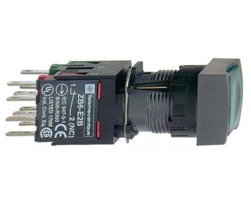 Кнопка 16мм 12 24В зел. с подсветкой SchE XB6CF3B5B