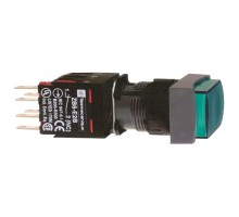 Кнопка 16мм 12 24В зел. с подсветкой квадр. SchE XB6DE3B5B