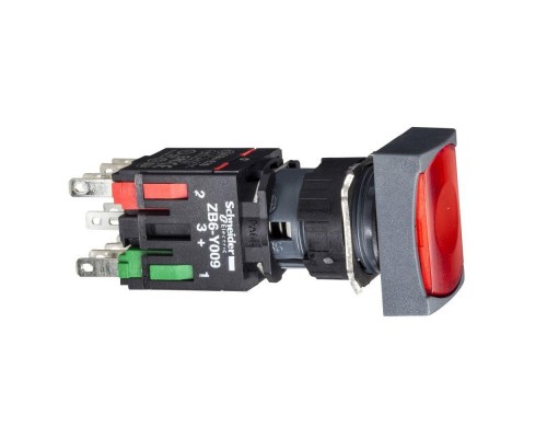 Кнопка 16мм с/подс. 12-24V красн. с возв. SchE XB6DW4B5B