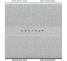 Кнопка 1-кл аксиальная 10А 250В. Livinglight авт. клеммы. 2мод. алюм. Leg BTC NT4055M2AN