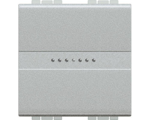 Кнопка 1-кл аксиальная 10А 250В. Livinglight авт. клеммы. 2мод. алюм. Leg BTC NT4055M2AN