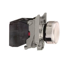 Кнопка 22мм ДО 250В с возвр. с инд. бел. SchE XB4BW3165