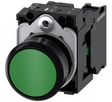 Кнопка 22мм круглая пластик зел. Siemens 3SU11000AB401BA0