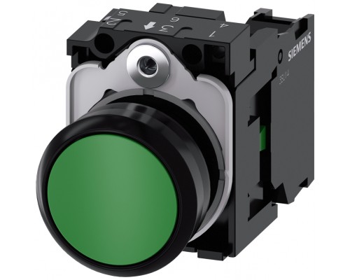 Кнопка 22мм круглая пластик зел. Siemens 3SU11000AB401BA0