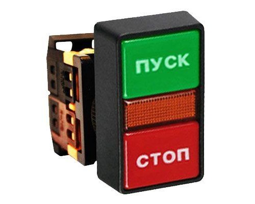 Кнопка AS-22N Пуск-Стоп прямоугольная 24В NO+NC EKF pbn-as-rec-24