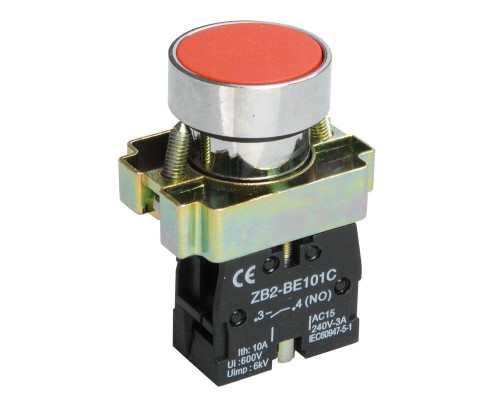 Кнопка LAY5-BA42 без подсветки красн. 1р ИЭК BBT61-BA-K04