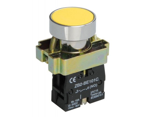 Кнопка LAY5-BA51 без подсветки желт. 1з ИЭК BBT60-BA-K05