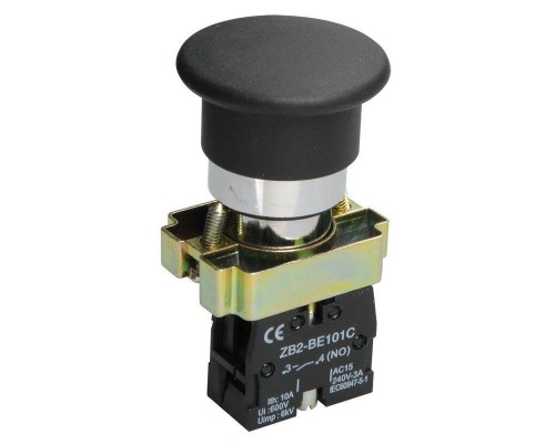 Кнопка LAY5-BC21 Грибок черн. 1з ИЭК BBG70-BC-K02