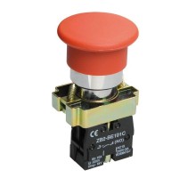 Кнопка LAY5-BC41 Грибок без подсветки красн. 1з ИЭК BBG70-BC-K04