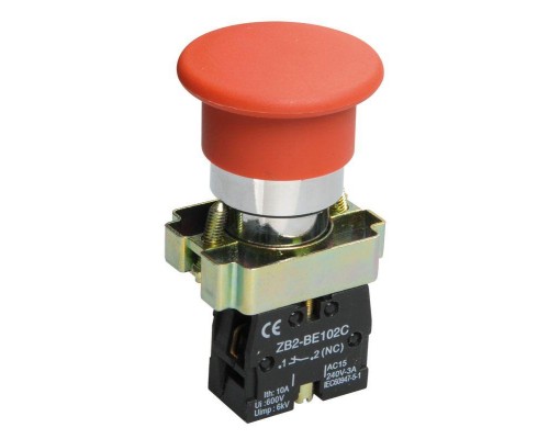 Кнопка LAY5-BC42 Грибок красн. 1p ИЭК BBG71-BC-K04