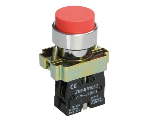 Кнопка LAY5-BL42 без подсветки красн. 1р ИЭК BBT71-BL-K04