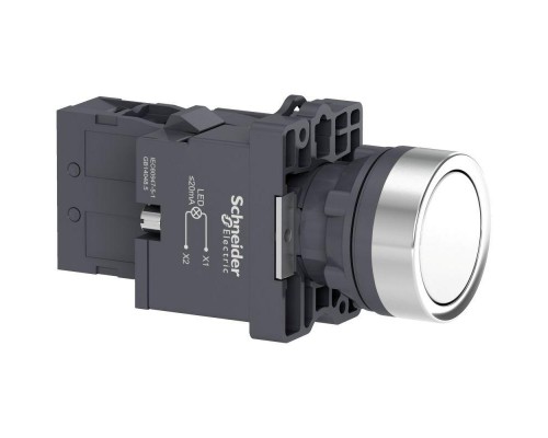 Кнопка LED 1НO 220В с подсвет. бел. SchE XA2EW31M1