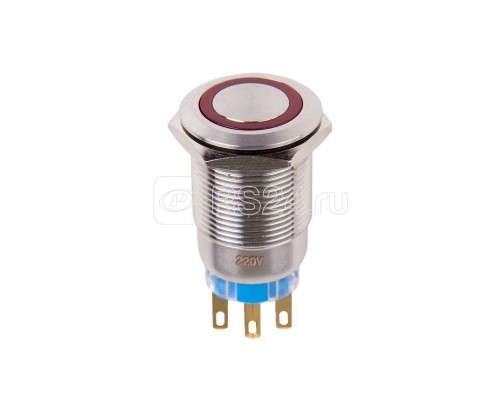 Кнопка антивандальная d19 250В Фикс (5с) ON-OFF/OFF-ON подсв/красн. Rexant 36-3440