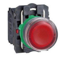 Кнопка без фикс. 1НO+1НЗ с подсветкой красн. SchE XB5AW34M5