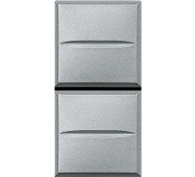 Кнопка двойн. 1п (NO) + 1п (NO) 10А 250В Axolute алюм. Leg BTC HC4036