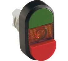 Кнопка двойная MPD12-11R (зел./красн. выступающая) красн. выступающая линза без текста ABB 1SFA611141R1101