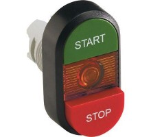Кнопка двойная MPD15-11R (зел./красн. выступающая) красн. выступающая линза с текстом START/STOP ABB 1SFA611144R1101