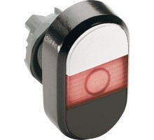 Кнопка двойная MPD5-11R (бел./черн.) красн. линза без текста ABB 1SFA611134R1101