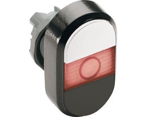 Кнопка двойная MPD5-11R (бел./черн.) красн. линза без текста ABB 1SFA611134R1101