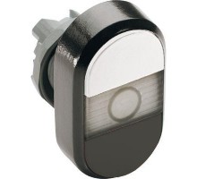 Кнопка двойная MPD5-11С (бел./черн.) прозр. линза без текста ABB 1SFA611134R1108