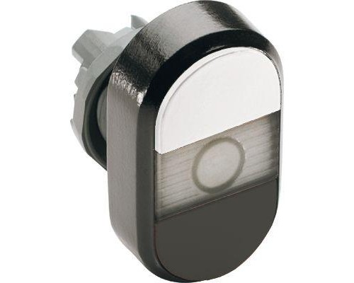 Кнопка двойная MPD5-11С (бел./черн.) прозр. линза без текста ABB 1SFA611134R1108