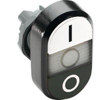 Кнопка двойная MPD6-11С (бел./черн.) прозр. линза с текстом I/O ABB 1SFA611135R1108