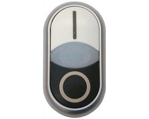 Кнопка двойная с сигнальной лампой; плоские I бел. 0 черн. M22-DDLF-WS-X1/X0 EATON 284816