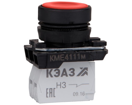 Кнопка управления КМЕ4111м красный 1но+1нз IP40 цилиндр красн. КЭАЗ 248241