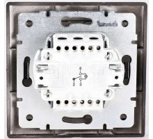 Кнопка звонка 1-кл. 1п СП Мира 10А IP20 со вставкой черн. бархат LEZARD 701-4242-103