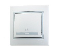 Кнопка звонка Мира бел. с сер. вставкой LEZARD 701-0215-103