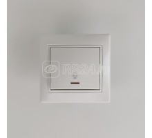 Кнопка звонка Мира с подсвет. бел. с бел. вставкой LEZARD 701-0202-108