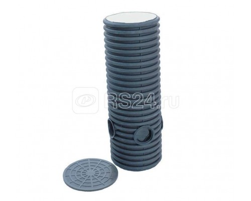 Колодец дренажный смотровой 340/300х1500мм с тремя вых. 110мм дном и крышкой Рувинил КДС-340х1500