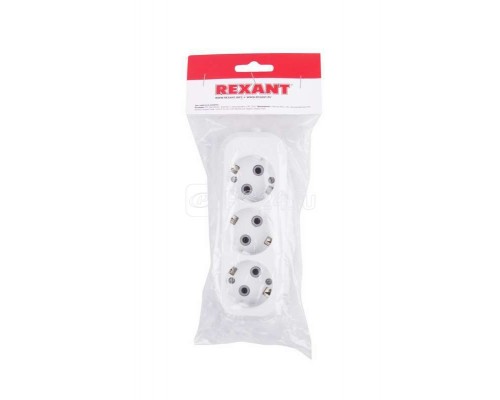 Колодка 3 гнезда с заземл. Rexant 11-8704