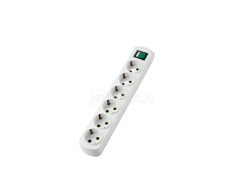 Колодка 6-м LETITIA с заземл. с выкл. LEZARD 721-0600-602