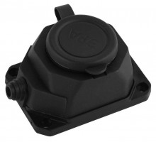 Колодка каучуковая 1-м с заземл. 16А IP44 черн. ЭРА Б0044543