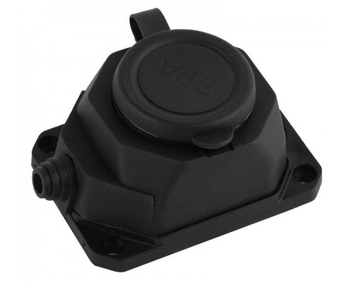 Колодка каучуковая 1-м с заземл. 16А IP44 черн. ЭРА Б0044543