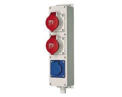 Колодка на 2 роз. 16А 5п 400В+1 роз. SCHUKO 16А 2п+E 230В Mennekes 96703