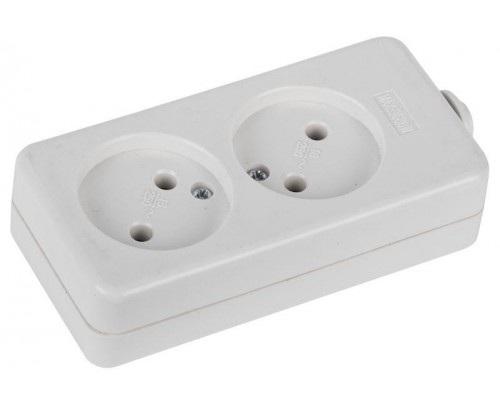 Колодка удлинителя K-2 2-м без зазeмл. ЭРА Б0003474