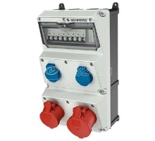 Комбинация AMAXX 2хSCHUKO16А 1хСЕЕ16А5п 1хСЕЕ32А5п с защитой 225х390х221мм черн./сер. IP44 Mennekes 930010R