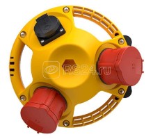 Комбинация розеток 3KRAFT 1хSCHUKO 16А230В и 2хСЕЕ 16А6ч5п400В IP44 черн./желт. Mennekes 94352GE