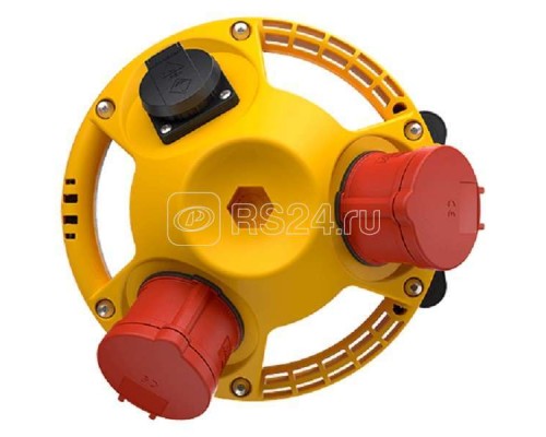 Комбинация розеток 3KRAFT 1хSCHUKO 16А230В и 2хСЕЕ 16А6ч5п400В IP44 черн./желт. Mennekes 94352GE