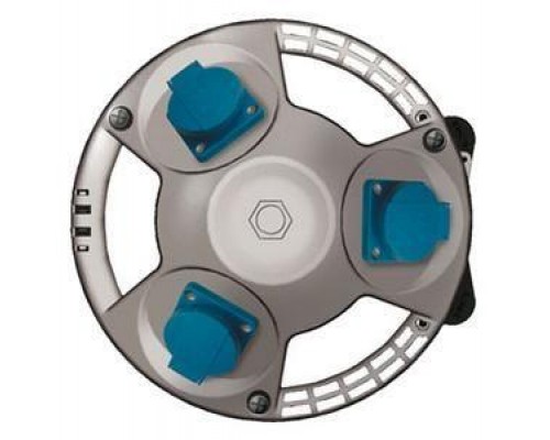 Комбинация розеток 3KRAFT IP44 3хSCHUKO 2P+E 16А 230В сер. Mennekes 94351SI
