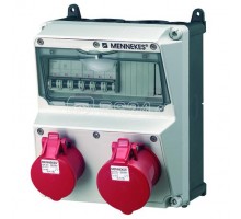 Комбинация розеток AMAXX 1хСЕЕ16А5п 1хСЕЕ32А5п с защитой IP44 225х260х221мм черн./сер. Mennekes 920021
