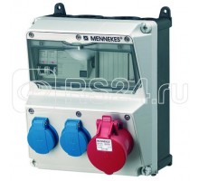 Комбинация розеток AMAXX 2хSCHUKO16А 1хСЕЕ16А5п с защитой 225х260х209мм IP44 черн./сер. MENNEKES 920007R