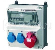 Комбинация розеток AMAXX 2хSCHUKO16А 1хСЕЕ16А5п с защитой 225х260х209мм IP44+вилка Power Top Extra черн./сер. MENNEKES 920009R Promo