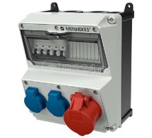 Комбинация розеток AMAXX 2хSCHUKO16А 1хСЕЕ16А5п с защитой IP44 225х260х209мм черн./сер. Mennekes 920006