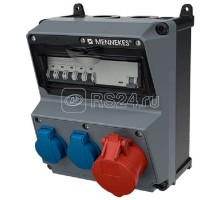 Комбинация розеток AMAXX 2хSCHUKO16А 1хСЕЕ16А5п с защитой IP44 225х260х209мм черн./сер. Mennekes 920037