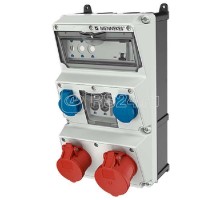 Комбинация розеток AMAXX 2хSCHUKO16А 1хСЕЕ16Ах5п 1хСЕЕ32А5п с защитой IP44 225х390х221мм черн./сер. Mennekes 930007